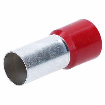 E95-25 RED, Наконечник трубчатый с защитой провода, 1x95.0 мм.кв., матер.: обжимной гильзы - медь лу