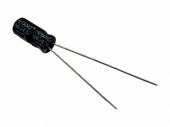 ECR101M0JB, Конденсатор электролитический (100мкФ 6,3В 20% 85гр 5х11мм)