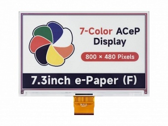 7.3inch ACeP 7-Color e-Paper E-Ink Raw Display, 800*480 Pixels