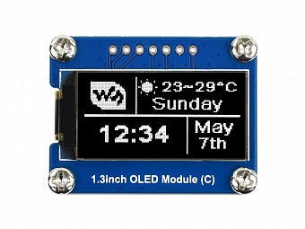 1.3inch OLED Module (C) SKU: 18179, Дисплей