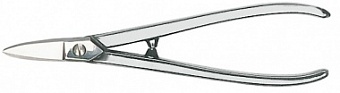 D72-1 Ножницы ювелирные, прямые лезвия, 175 мм, открытые ручки, никелированные, для тонколистового м