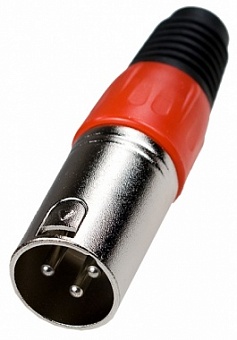 1-503 RD, Разъем XLR 3P шт металл цанга на кабель, красный