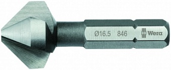 846/1 Насадка-зенкер конический трёхканавочный, хвостовик 1/4 C 6.3, 10.40 x 34 мм