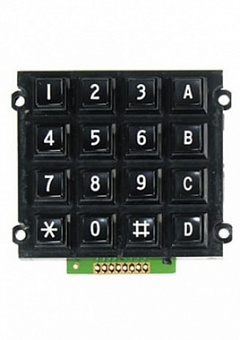 AK-1607-N-BBW, Клавиатура пластиковая, кол-во кнопок 4х4 (цифровая), разм.: 76 х 70.4 мм, цвет: чёрн