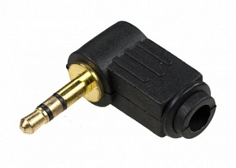 1-055G, Разъем аудио 3.5мм шт стерео угл.пластик позол. на кабель