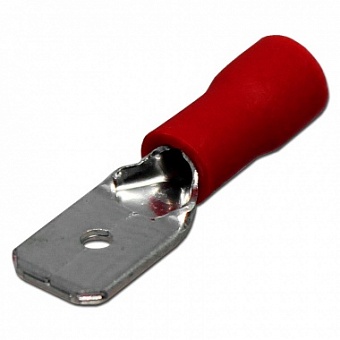 MDV1-250-(RED), Разъем ножевой изолированный папа, Сеч.провода: 0.5 - 1.5 мм2, Ширина.: 6,35 мм. мат