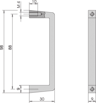 10501-003, HANDLE ALUMINIUM 98MM