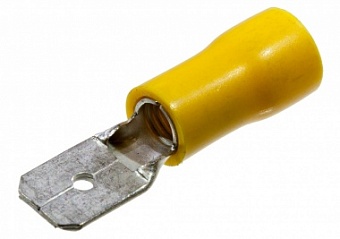 РПИ-П 6.0 (6.3), Клемма ножевая вилка 6.35мм изолированная на провод 4-6мм2