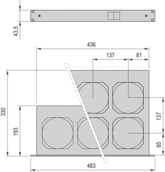 10713-112, FAN TRAY 1U 230V 6FANS W.SW