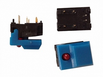 SP86L-A1-9-03, синяя кнопка с красным светодиодом
