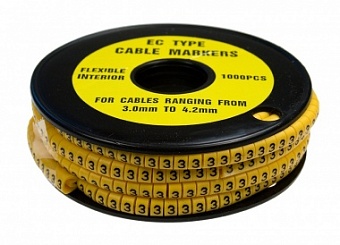 EC-1 3, маркер для кабеля 3 1000шт