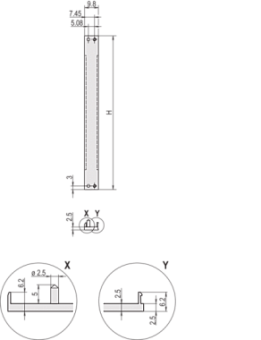 30849-002, Передняя панель, U-образный профиль, экранируемая 6U 2HP