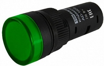 SQ0702-0073, Лампа AD-16DS(LED)матрица d16мм зеленый 230В АС