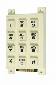 AK-804-A-WWB, Клавиатура пластиковая, кол-во кнопок 3х4 (буквенно-цифровая), разм.: 44 х 67 мм, цвет