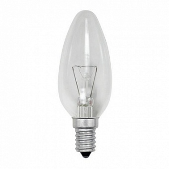 Лампа 40Вт, свеча прозрачная, цоколь E14