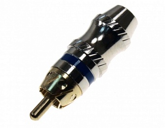 1-262G, (RP-213G), Разъем RCA шт металл позол. на кабель, синий
