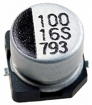 CB016M0100RSD-0605, Конденсатор электролитический SMD (100мкФ 16В 105г 6.3x5.4мм)