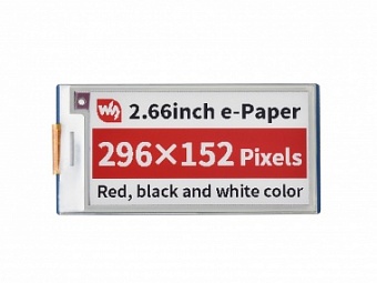 2.66inch E-Paper E-Ink Display Module (B) for Raspberry Pi Pico, 296*152, Red / Black / White, SPI