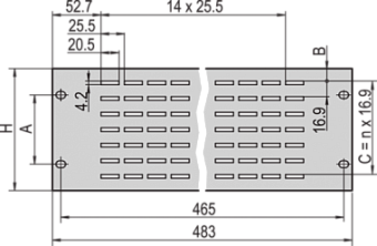 30702-048, 19FRONTPANEL 2U VENTED ANOD