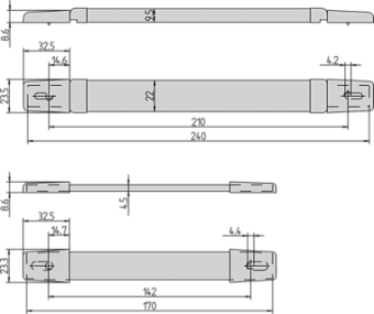 10504-002, Ручка для переноски 170MM BLACK