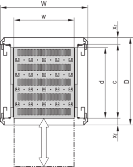 22130-355, SHELF TELE 192U 800D RAL7035