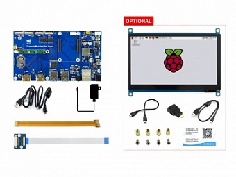 Compute Module 4 Acce D, Dev Kit with Waveshare PoE Board and Optional 7" Touchscreen