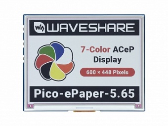 5.65inch Colorful e-Paper E-Ink Display Module for Raspberry Pi Pico, 600*448 Pixels, ACeP 7-Color