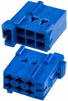 1-965640-1, Timer Connectors, 6 конт, шаг-5мм, синий