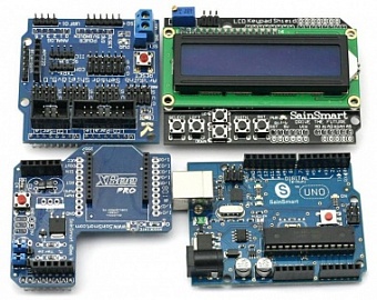 Arduino UNO+LCD Keypad Shield+XBee Shield+Sensor Shield V4 kit