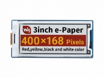 3inch E-Paper Module (G), 400 * 168, Red/Yellow/Black/White