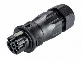 Разъем RST20I7S S1 ZR3 SW, Вилочный разъем на кабель диам. 13-18 мм, IP68(69k), 7 полюсов, винтовая