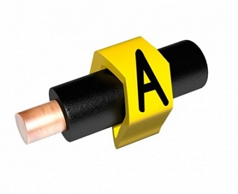 OM-1.25-A, Маркер кабельный ''A'' (сечение провода 1,25мм.кв., dвнутр.=3,2мм, l=11мм, ПВХ, белый-чер