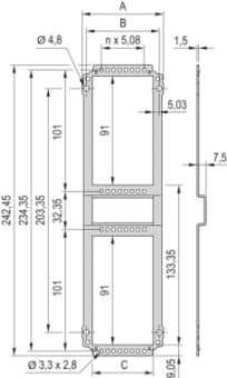 34812-814, PIU REAR PANEL S2   6U  14HP