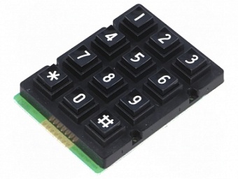 AK-207-N-BBW, Клавиатура пластиковая, кол-во кнопок 3х4 (цифровая), разм.: 51 х 72 мм, цвет: чёрный
