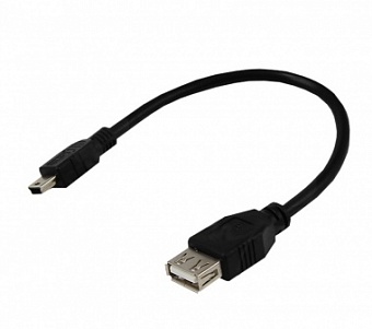 18-1132, Шнур mini USB (male) - USB-A (female) 0.2м
