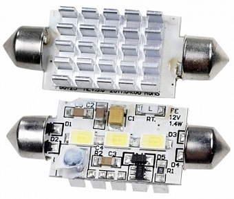 ARL-F42-3M White, Автолампа белая LED(10-30V, 3 Led 5630)