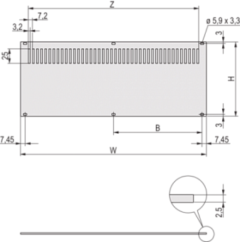 30849-008, REAR PANEL PERF. 3U  28HP