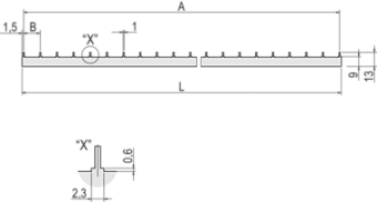 30925-003, BUSBAR 1-POLE 4HP L210.2MM