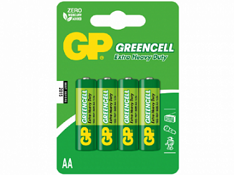 15G-U4, Батарейка Greencell AA 1,5В (блистер 4шт) (R6P, 1215, AA), цена за 1шт.