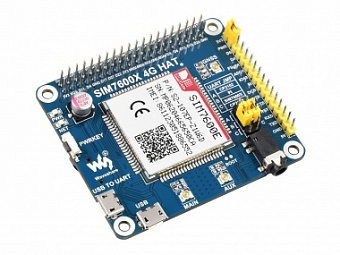 SIM7600E LTE Cat-1 HAT for Raspberry Pi, 3G / 2G / GNSS as well, for Southeast Asia, West Asia, Euro