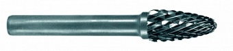 Борфреза по металлу параболическая с закруглёнными концами (тип F), карбид вольфрама, d 3 мм, для об