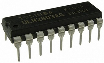ULN2803AG(ULN2803APG), Сборка транзисторов Дарлингтона (50В 0,5А PDIP-18)