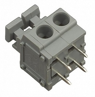 DG235-5.0-02P-11-00A(H), Нажимной безвинтовой клеммный блок на 2 контакта. Зажим типа торцевой конта
