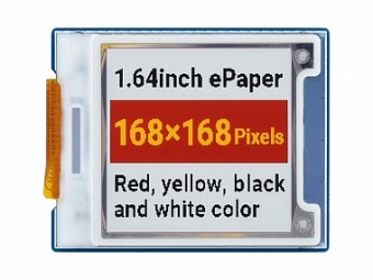 1.64inch square E-Paper Module (G), 168 * 168, Red/Yellow/Black/White