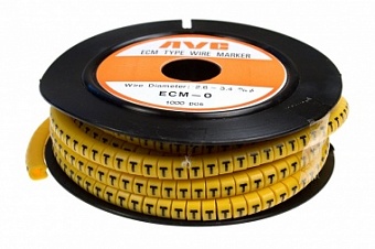 OSM-1.25-T, Маркер кабельный T, сечение провода = 1.25 мм2, d внутр. = 3.2 мм, ширина = 5 мм, мат.: