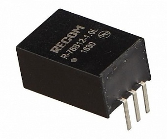 R-78B12-1.0L, Преобразователь DC/DC (вых.: 12В 1A) pin 90гр SIP3