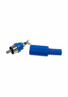 1-200 BL, (RP-405), Разъем RCA шт пластик на кабель, синий