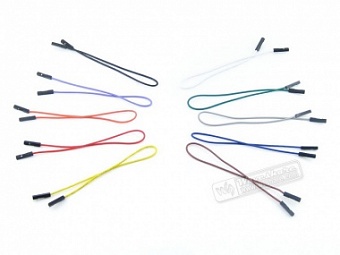Jumper Wire 1-pin 2.54-pitch 200mm (10 pcs pack), Перемычки для мектных плат
