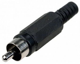 1-200 BK, (RP-405), Разъем RCA шт пластик на кабель, черный