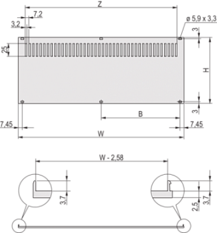 20848-681, REAR PANEL HF  2U  63HP